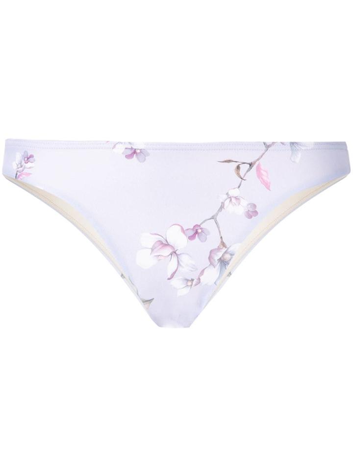 Peony Blossom Staple Bikini Bottoms - Purple