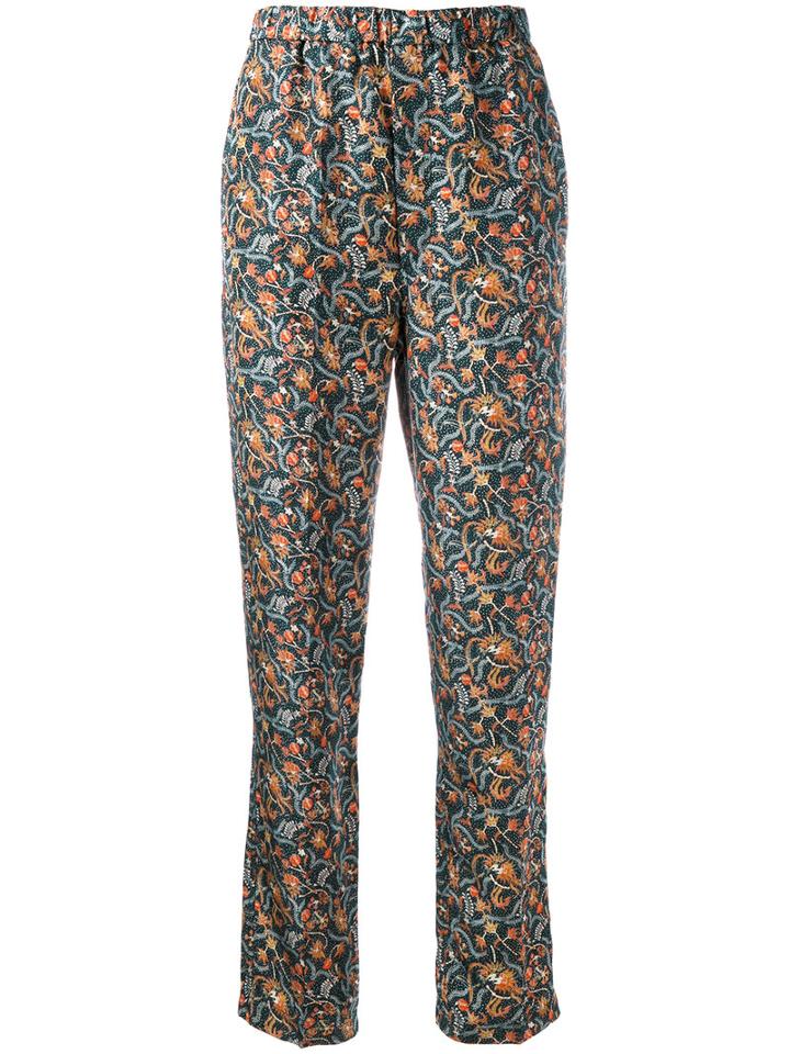 Isabel Marant Foliage Print Tapered Trousers, Women's, Size: 36, Black, Silk