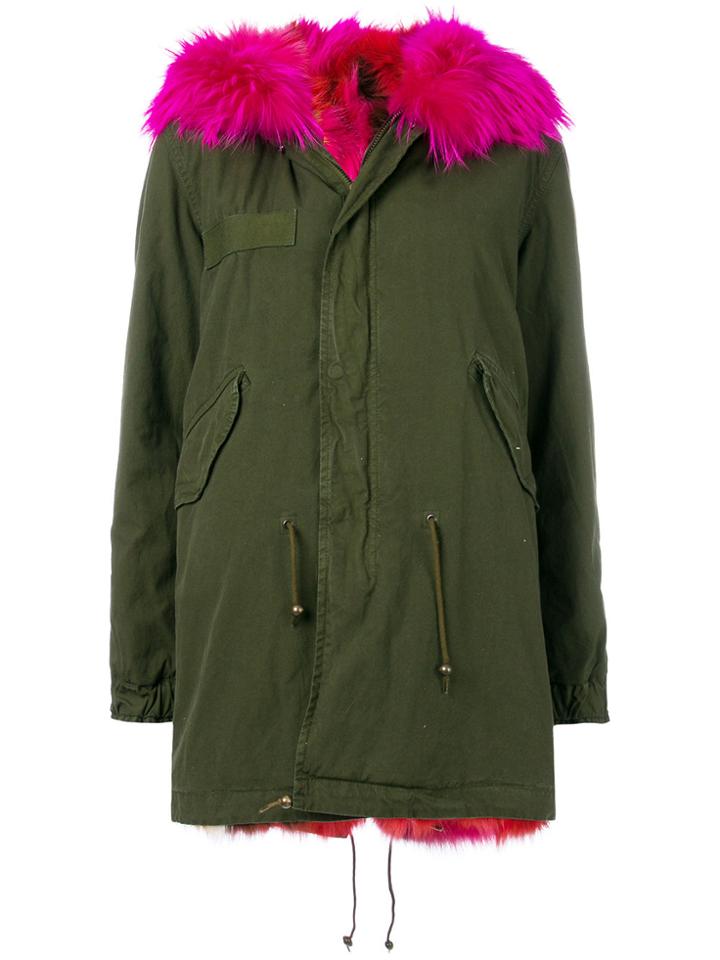Mr & Mrs Italy Fur Lined Midi Parka - Green
