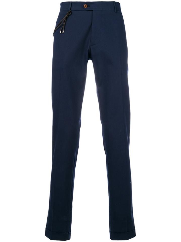 Berwich Cuff Straight Leg Trousers - Blue