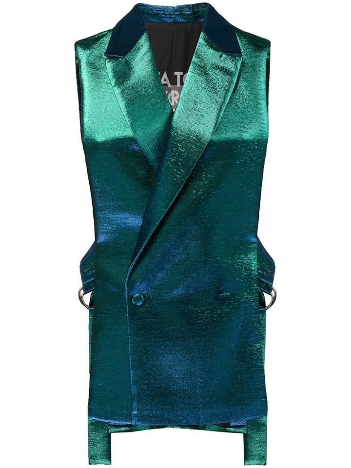 Each X Other Back Printed Waistcoat - Green