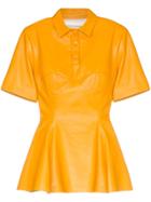 Aleksandre Akhalkatsishvili Peplum Leather Top - Yellow