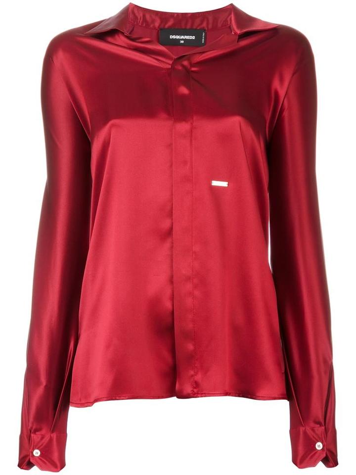 Dsquared2 Spread Collar Shirt, Women's, Size: 42, Red, Silk