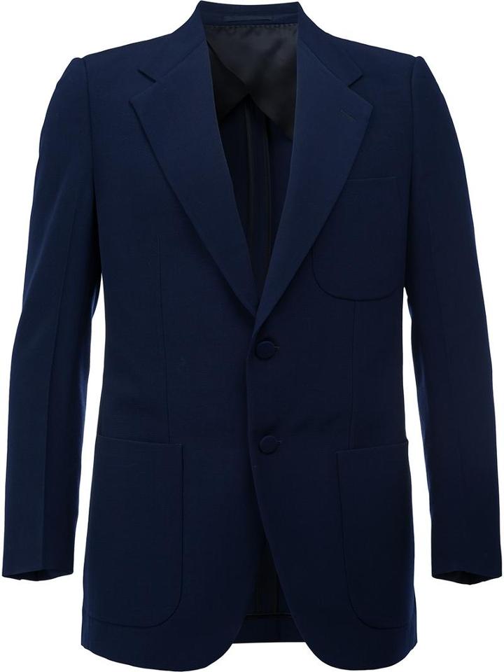 Gucci Retro Slim Jacket, Size: 48, Blue, Cupro/wool