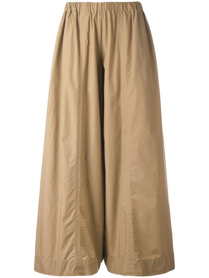 Erika Cavallini - Elastic Waist Trousers - Women - Cotton - 42, Nude/neutrals, Cotton