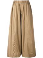 Erika Cavallini - Elastic Waist Trousers - Women - Cotton - 42, Nude/neutrals, Cotton
