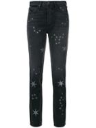 Grlfrnd Star-embellished Fitted Jeans - Grey
