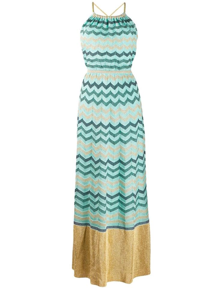 Missoni Open Back Long Dress - Blue