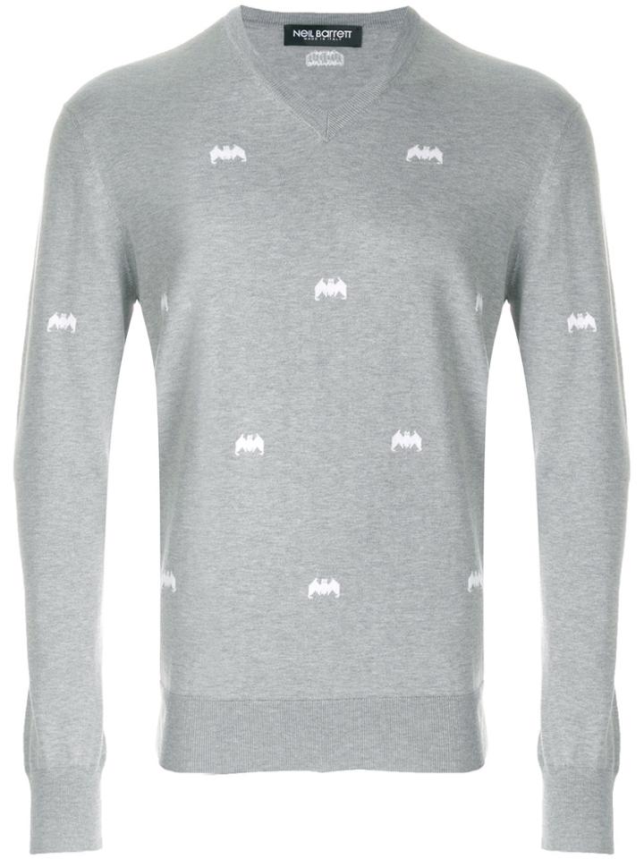 Neil Barrett Slim Fit Bat Sweater - Grey