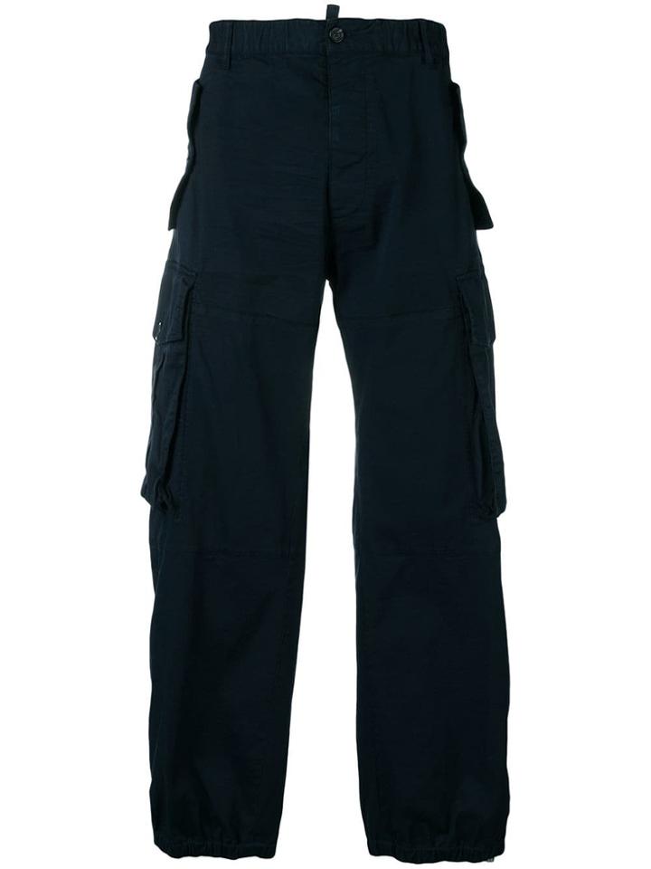 Dsquared2 Wide Leg Cargo Trousers - Blue