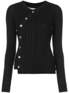 T By Alexander Wang Off-centre Button Jumper - Black