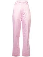 Rosie Assoulin Turned-up Straight Trousers - Pink & Purple
