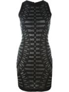 Balmain Embossed Detail Dress, Women's, Size: 36, Black, Viscose/polyamide