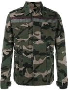 Valentino Camouflage Denim Jacket, Men's, Size: 50, Green, Cotton