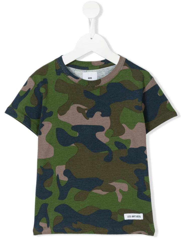 Les (art)ists - Riri Camouflage T-shirt - Kids - Cotton - 10 Yrs, Green