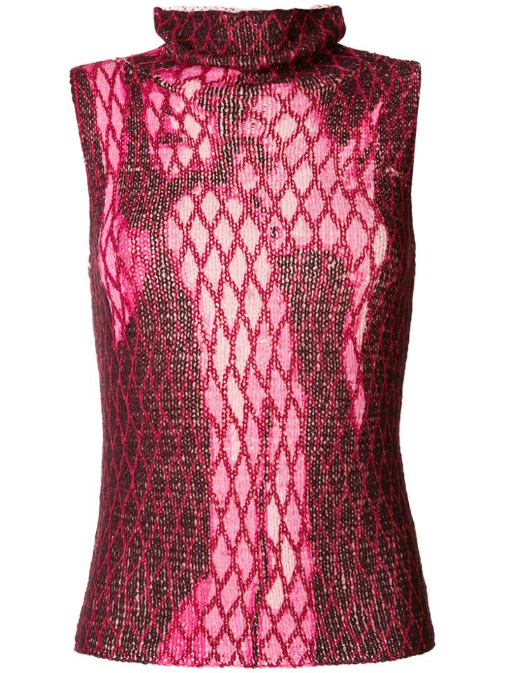 Jean Paul Gaultier Vintage Knitted Turtleneck Top - Pink & Purple