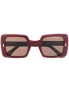 Cutler & Gross 1326 Rectangular Sunglasses - Red