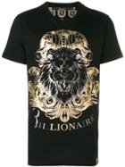 Billionaire Leonardo Metallic Print T-shirt - Black