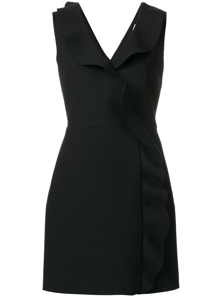 Msgm V Neck Fitted Dress - Black