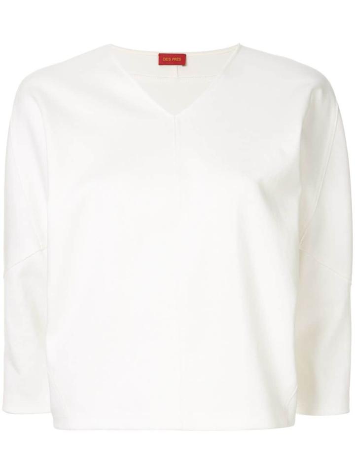 Des Prés V-neck Blouse - White