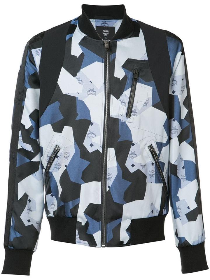 Raeburn Geometric Bomber Jacket - Blue