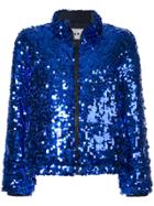 Msgm Sequinned Puffer Jacket - Blue