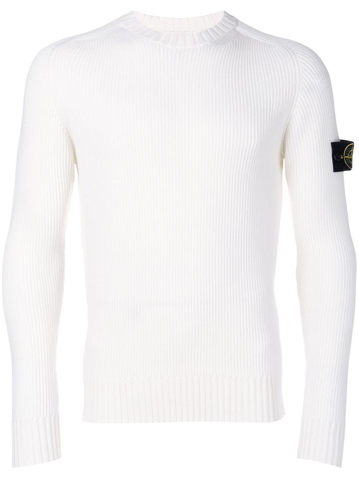 Stone Island - Ribbed Fitted Sweater - Men - Wool - Xl, Nude/neutrals, Wool