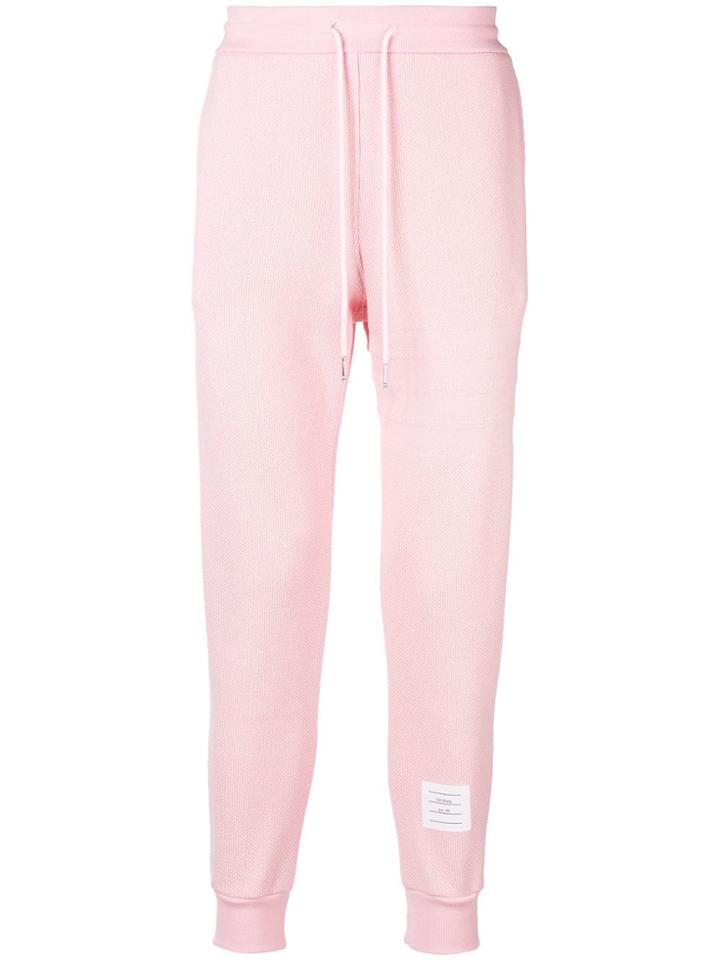 Thom Browne 4-bar Stripe Honeycomb Pique Sweatpant - Pink