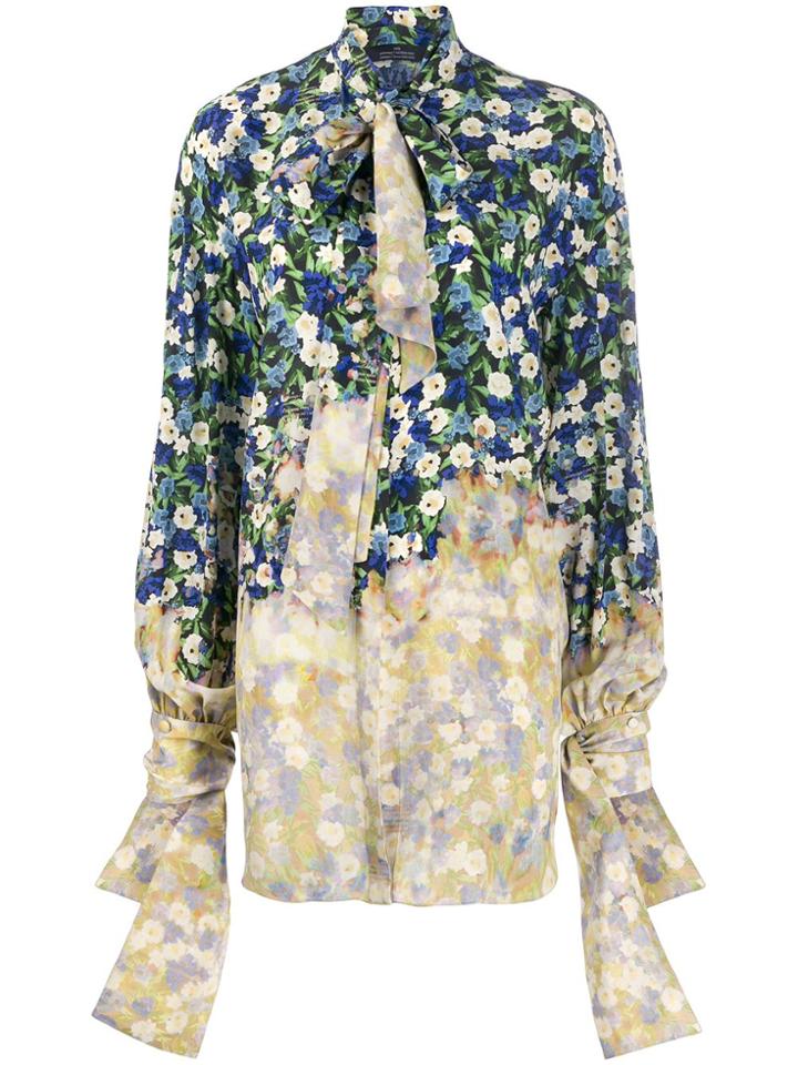 Rokh Floral Print Shirt - Blue