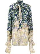 Rokh Floral Print Shirt - Blue