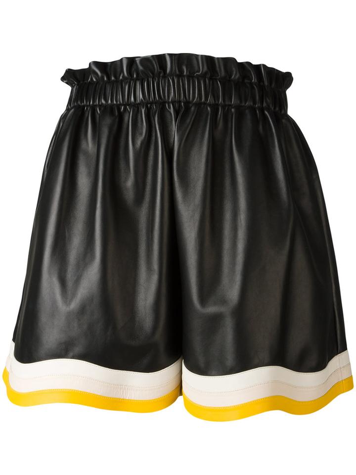 Fendi Pleated Skirt, Women's, Size: 42, Black, Lamb Skin