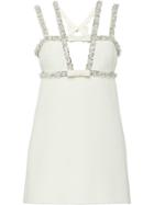 Miu Miu Jewel-trim Mini Dress - White