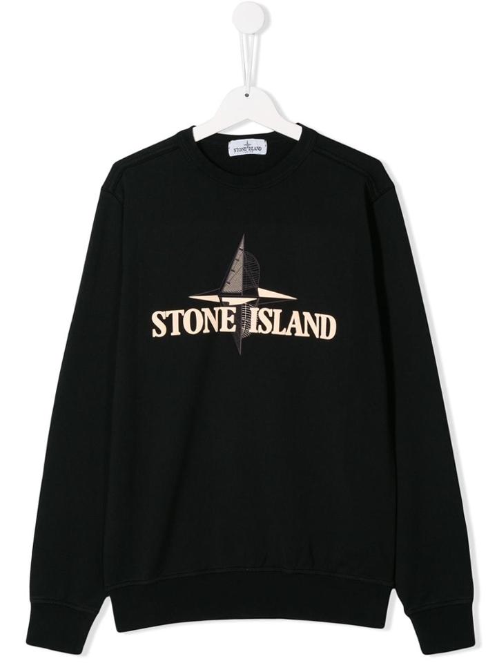 Stone Island Junior Logo Sweatshirt - Black