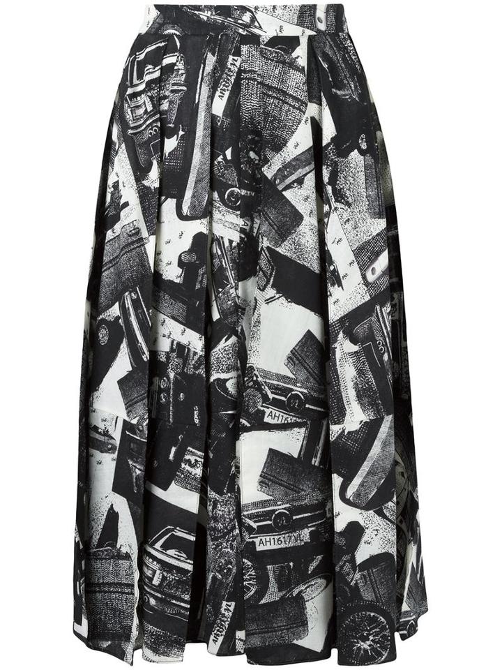 Veronique Leroy Printed Skirt, Women's, Size: 36, Black, Wool