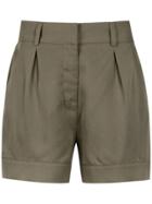 Egrey Pleated Tailored Shorts - Green