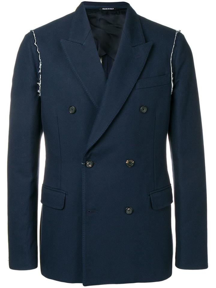 Alexander Mcqueen Double-breasted Fitted Blazer - Blue