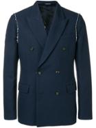 Alexander Mcqueen Double-breasted Fitted Blazer - Blue