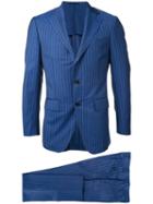 Estnation - Striped Single-breasted Suit - Men - Cupro/wool - 44, Blue, Cupro/wool