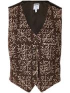 Moschino Pre-owned Noughts And Crosses Print Waistcoat - Brown