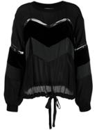 Twin-set Paneled Drawstring Blouse - Black