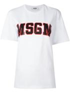 Msgm - Logo Print T-shirt - Women - Cotton - M, White, Cotton