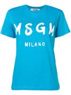 Msgm Cotton Logo T-shirt - Blue