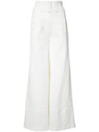 Chloé - Flared Tailored Trousers - Women - Cotton/spandex/elastane - 38, White, Cotton/spandex/elastane