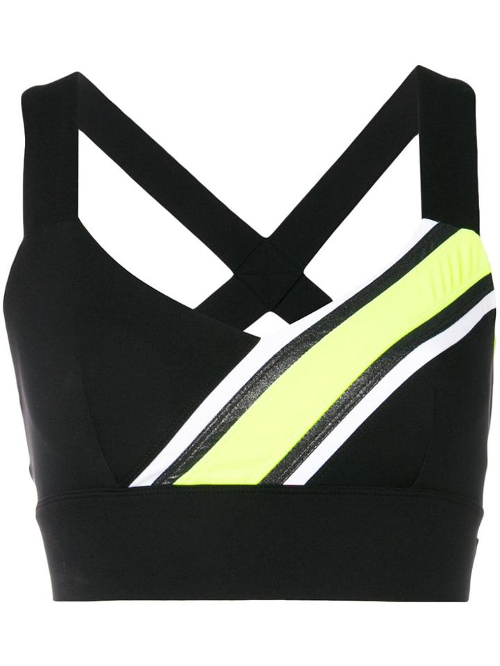 No Ka' Oi Diagonal Stripe Crop Top - Black