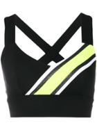 No Ka' Oi Diagonal Stripe Crop Top - Black