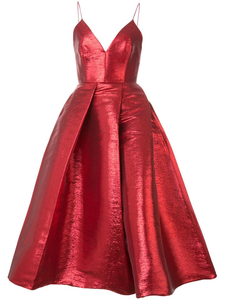 Alex Perry Ambrose Midi Dress - Red
