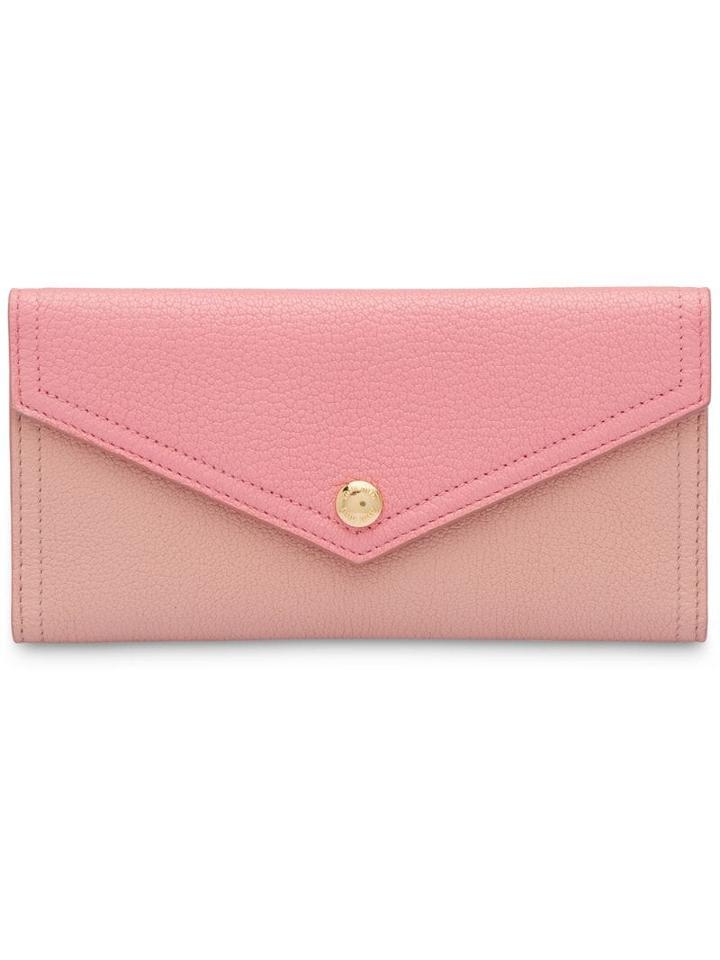 Miu Miu Two-tone Madras Wallet - Pink
