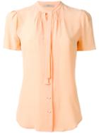 Etro - Tied Neck Buttoned Blouse - Women - Silk - 44, Yellow/orange, Silk