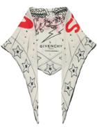Givenchy Creatures Print Scarf - White