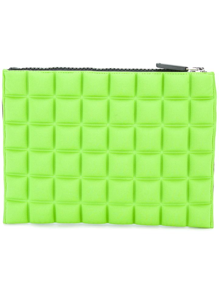 No Ka' Oi Textured Zipped Clutch, Women's, Green, Polyamide/spandex/elastane/polyurethane